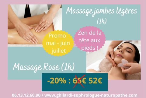 Promo sur le massage du mois -MAI à AOUT 2026- Réservé aux femmes
