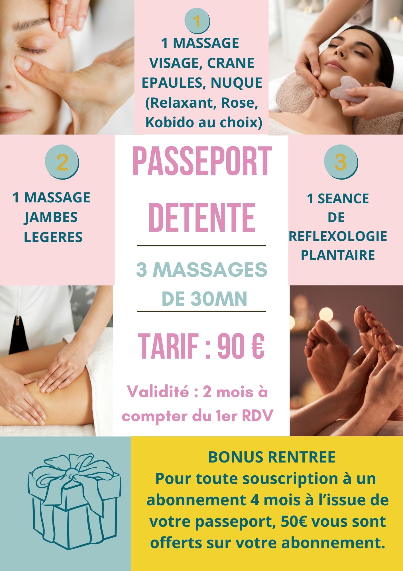 PASSEPORT DETENTE 3 massages de 30mn